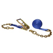US CARGO CONTROL 2" x 30' Blue Ratchet Strap w/ Chain Extension 5030CE-BLU